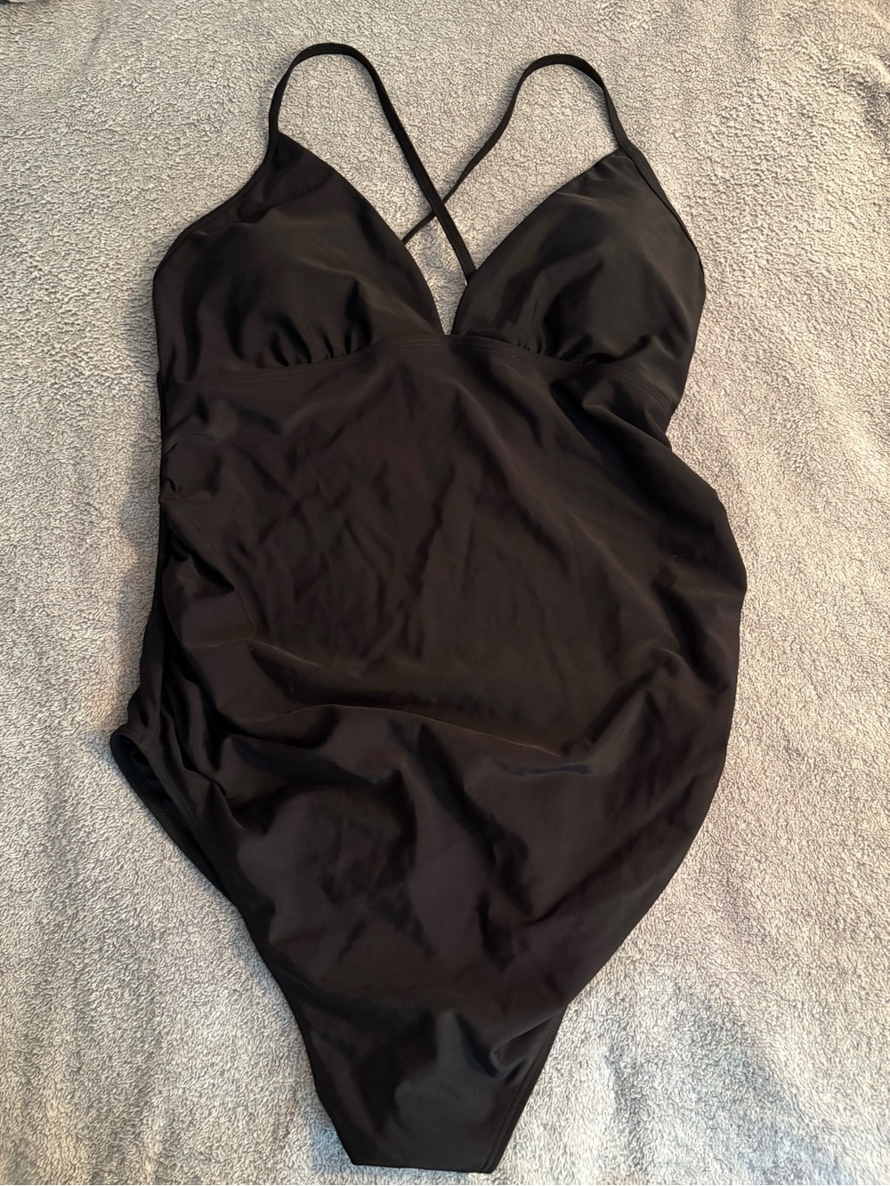 NWT Summer Mae Black One Piece Large Women’s Swimsuit Criss Cross Straps Black